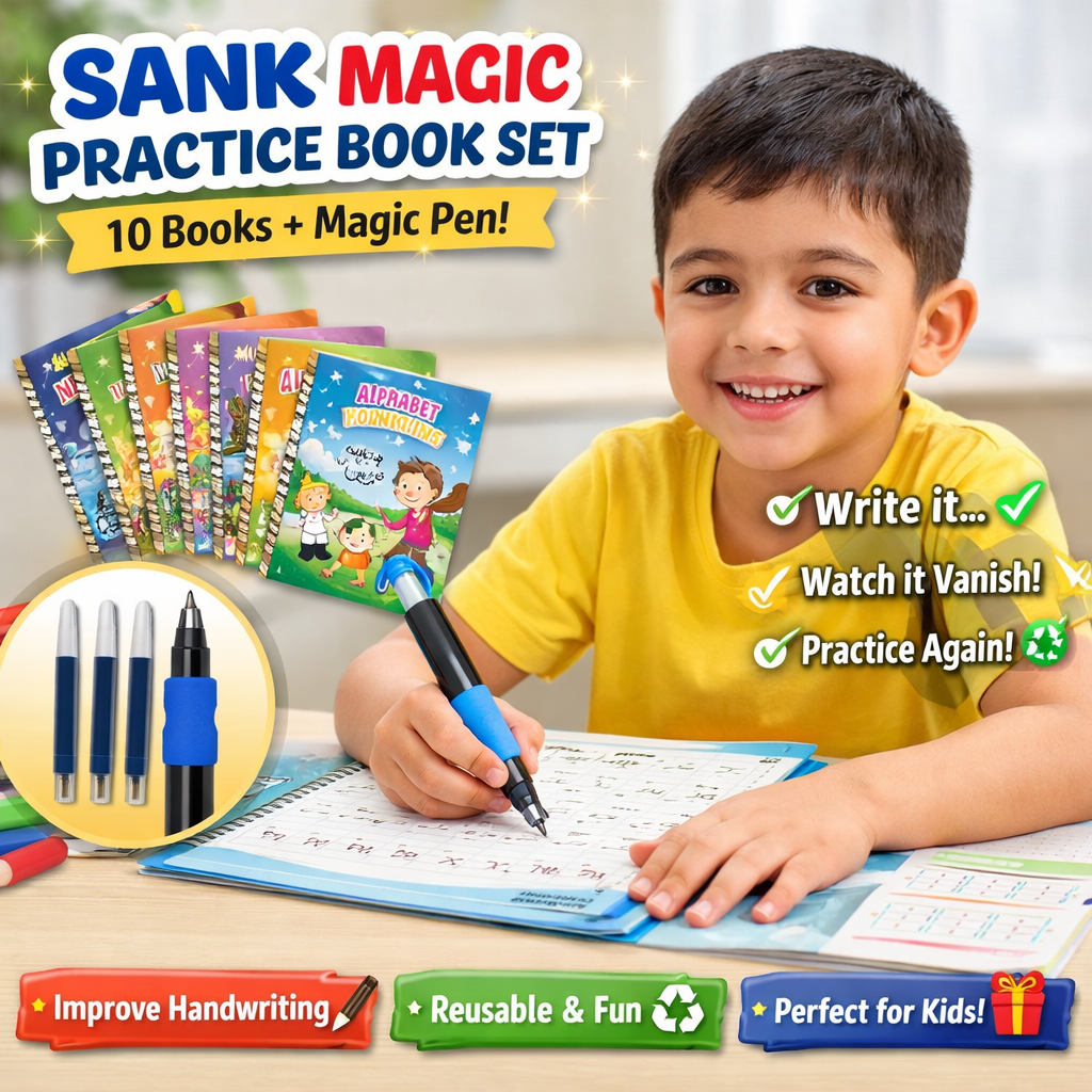 โจ SANK Magic Practice Book Set โ 10 Refills + 1 Grip Pen ๐๏ธ๐