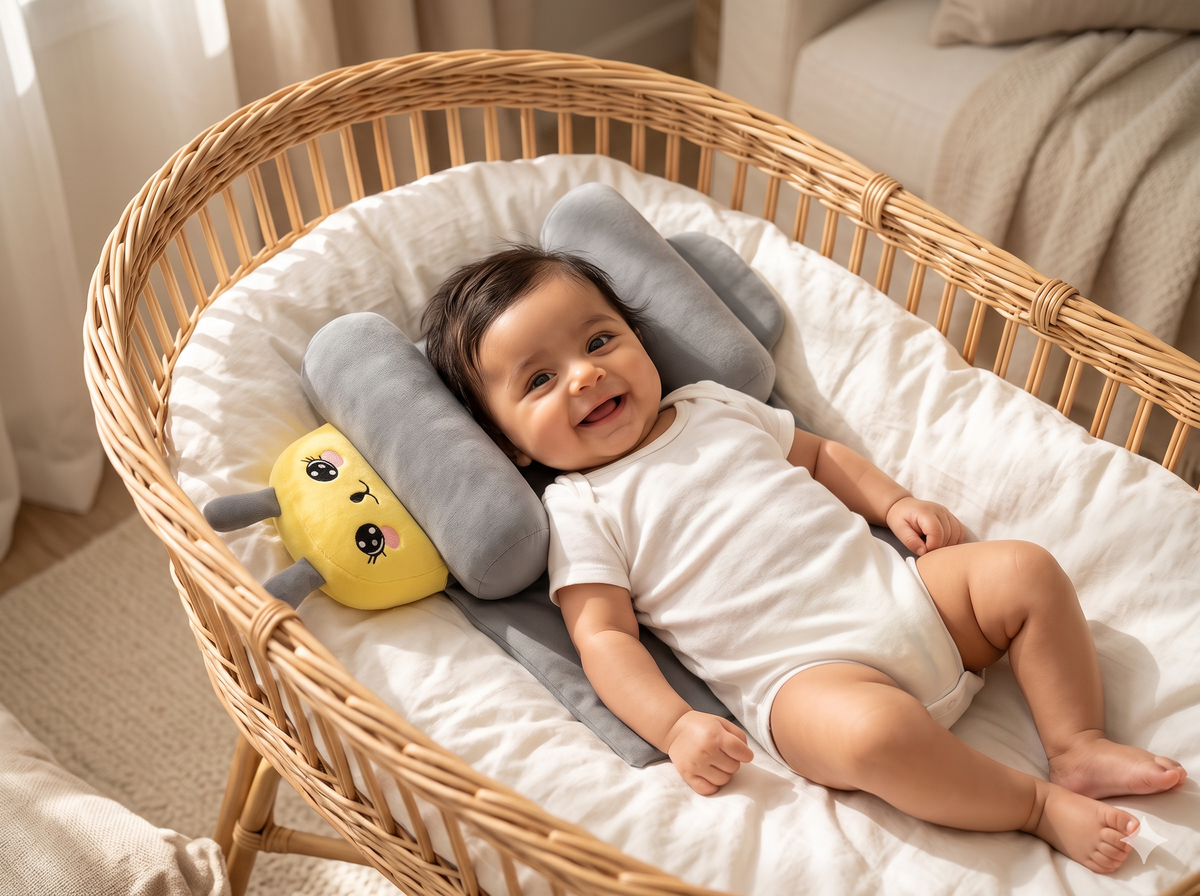 Velvique CloudHug: Ultra-Soft Anti-Roll Baby Sleep Pillow
