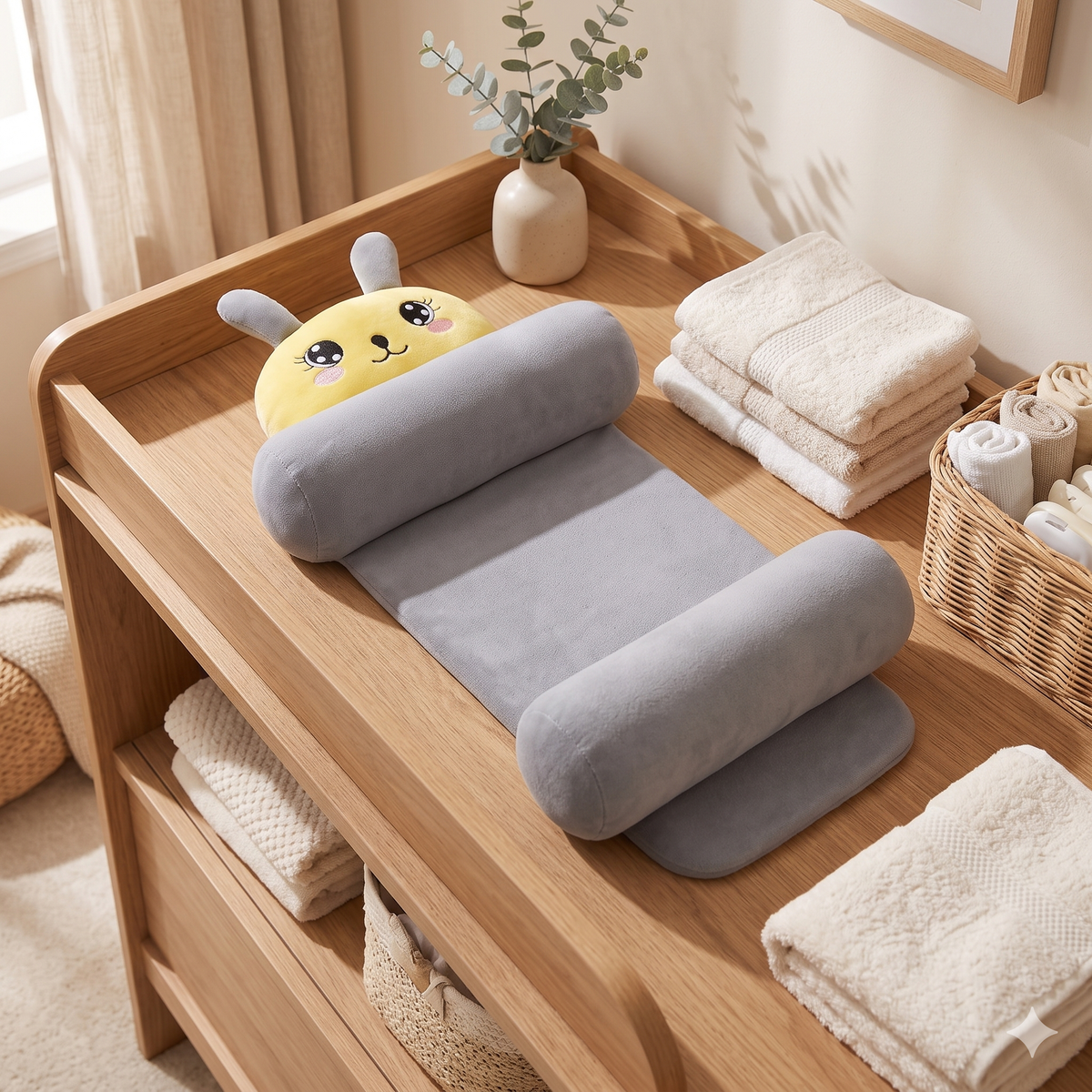 Velvique CloudHug: Ultra-Soft Anti-Roll Baby Sleep Pillow
