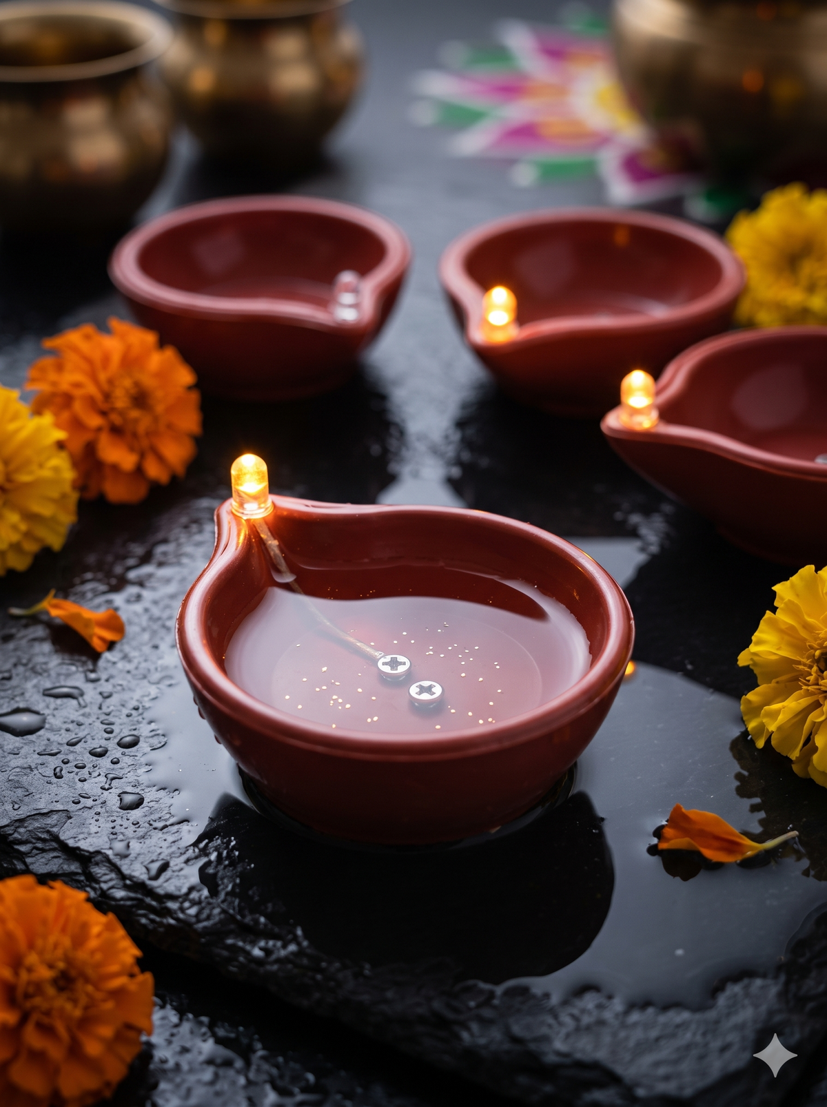 Water Sensor LED Diya – Automatic Glow Festive Decoration (Pack of 6, 12 & 24) ✨
