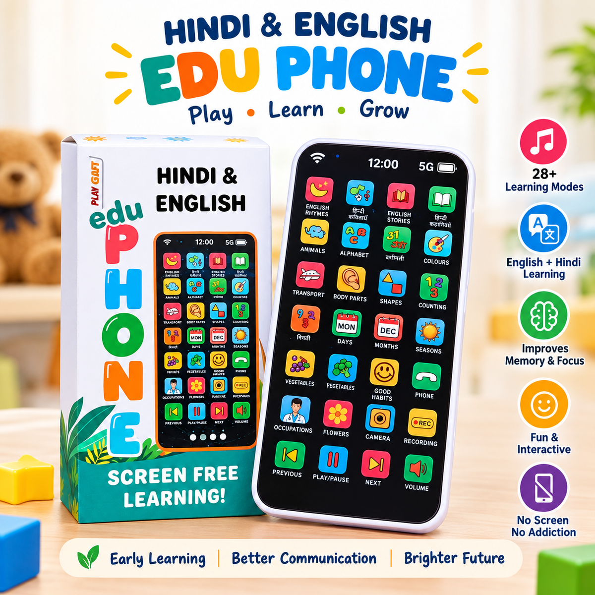 Rechargeable Talking Phone for Kids – Learning Toy